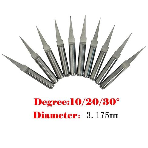3.175 مم بتات طحن 10 20 30 درجة أدوات قطع طاحونة نهاية لخشب مخرطة مخرطة مخرطة CNC (3.175x10x0.3) in Saudi Arabia