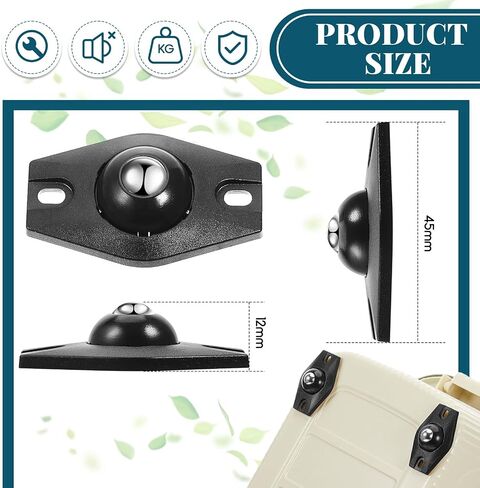 8 PCS عجلات العجلات اللاصقة ذاتية ميني دوارة 360 درجة التناوب عجلات البكرة اللزجة للمشاريع مع عجلات محامل كرات لتخزين الأثاث صندوق القمامة in Saudi Arabia