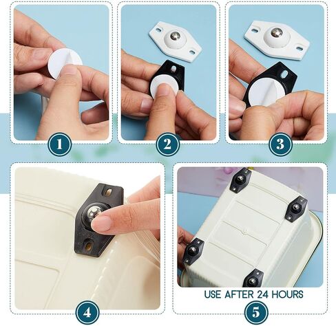 8 PCS عجلات العجلات اللاصقة ذاتية ميني دوارة 360 درجة التناوب عجلات البكرة اللزجة للمشاريع مع عجلات محامل كرات لتخزين الأثاث صندوق القمامة in Saudi Arabia