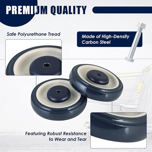 MAOPINER 5 "طقم استبدال Caster Caster Heavy Duty ، 4 عجلات STEM STEM للتسوق ، عربات Dolly & Furniture (الأزرق) in Kuwait