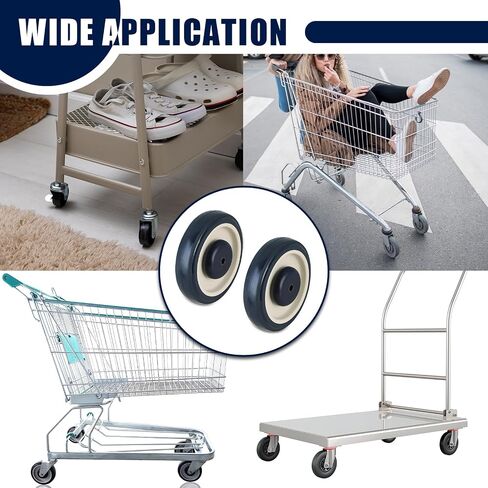 MAOPINER 5 "طقم استبدال Caster Caster Heavy Duty ، 4 عجلات STEM STEM للتسوق ، عربات Dolly & Furniture (الأزرق) in Kuwait