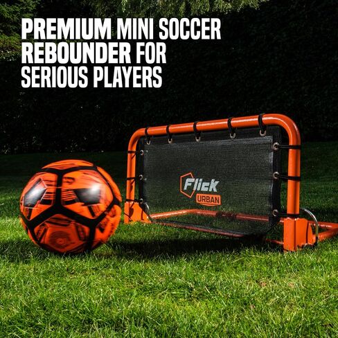 Flick Urban Mini Wall Soccer Rebounder - Net Football Rebounder Net - معدات التدريب على كرة القدم مصممة لتحسين تدريب كرة القدم الخاص بك مع وظائف متعددة الرياضات - 66 سم × 31 سم in Saudi Arabia