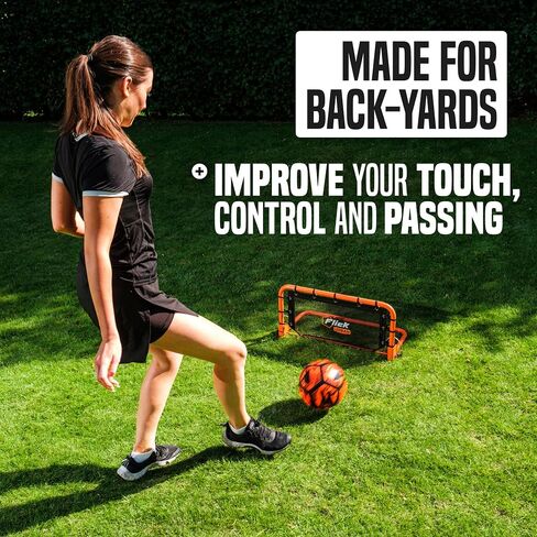 Flick Urban Mini Wall Soccer Rebounder - Net Football Rebounder Net - معدات التدريب على كرة القدم مصممة لتحسين تدريب كرة القدم الخاص بك مع وظائف متعددة الرياضات - 66 سم × 31 سم in Saudi Arabia