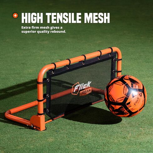 Flick Urban Mini Wall Soccer Rebounder - Net Football Rebounder Net - معدات التدريب على كرة القدم مصممة لتحسين تدريب كرة القدم الخاص بك مع وظائف متعددة الرياضات - 66 سم × 31 سم in Saudi Arabia
