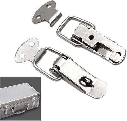 1pcs 304 تبديل الفولاذ المقاوم للصدأ Hasp Hasp Dist Deak Drawer Lock Box Wooden Case Flex Clasp Buckle Lock 106 in Saudi Arabia
