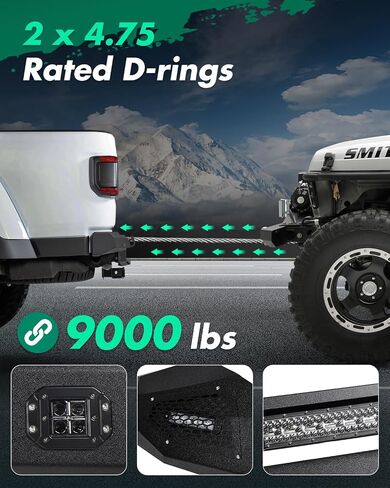 SCITOO Heavy Duty Steel Front Bumper fit for 2016-2022 for Toyota for Tacoma Texture Black Bumper,with Red D-ring and LED Lights in Saudi Arabia