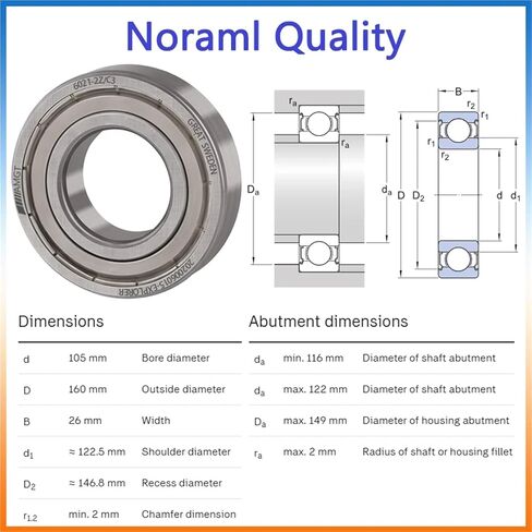 1Pcs Bearing 6021 6021-2RS 6021-2Z Deep Groove Ball Bearing(6021-2ZC3) in Saudi Arabia