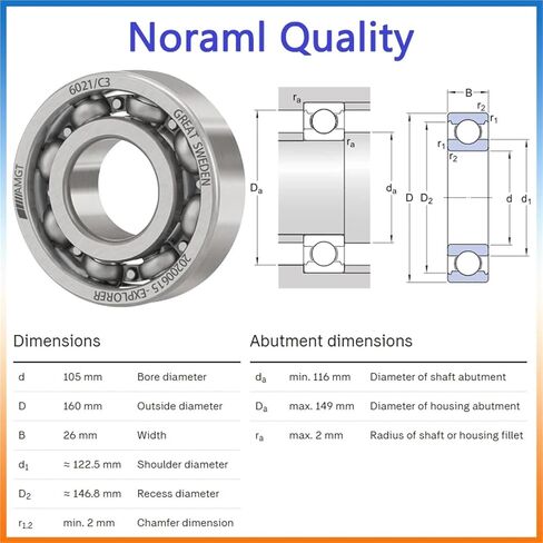 1Pcs Bearing 6021 6021-2RS 6021-2Z Deep Groove Ball Bearing(6021-2ZC3) in Saudi Arabia