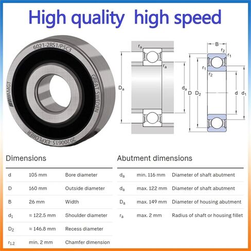 1Pcs Bearing 6021 6021-2RS 6021-2Z Deep Groove Ball Bearing(6021-2ZC3) in Saudi Arabia