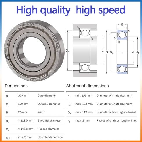 1Pcs Bearing 6021 6021-2RS 6021-2Z Deep Groove Ball Bearing(6021-2ZC3) in Saudi Arabia
