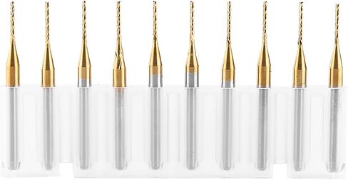 10pcs Tungsten Carbide End Mill PCB Cutter Circuit Board Cutter Bits 3.175mmx1mm مع طلاء لطحن الأخاديد حواف in Saudi Arabia