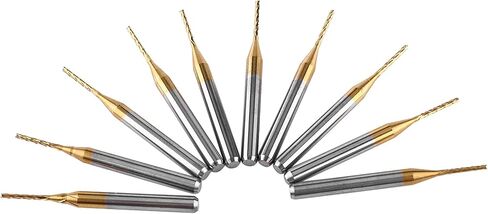 10pcs Tungsten Carbide End Mill PCB Cutter Circuit Board Cutter Bits 3.175mmx1mm مع طلاء لطحن الأخاديد حواف in Saudi Arabia