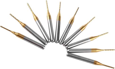 10pcs Tungsten Carbide End Mill PCB Cutter Circuit Board Cutter Bits 3.175mmx1mm مع طلاء لطحن الأخاديد حواف in Saudi Arabia