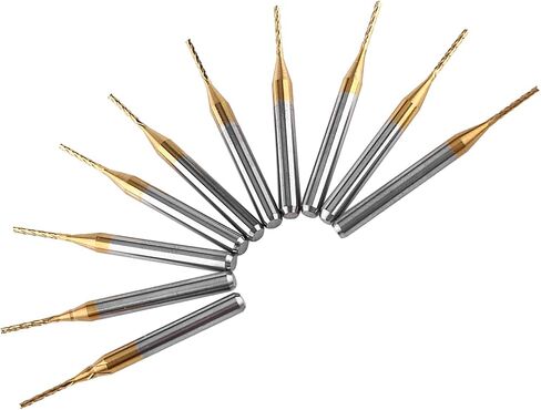 10pcs Tungsten Carbide End Mill PCB Cutter Circuit Board Cutter Bits 3.175mmx1mm مع طلاء لطحن الأخاديد حواف in Saudi Arabia