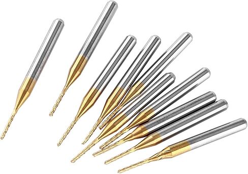 10pcs Tungsten Carbide End Mill PCB Cutter Circuit Board Cutter Bits 3.175mmx1mm مع طلاء لطحن الأخاديد حواف in Saudi Arabia