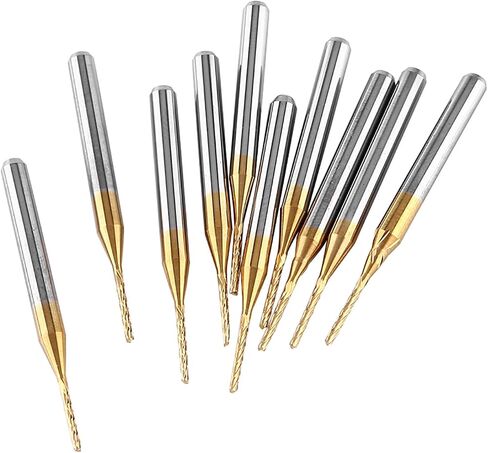 10pcs Tungsten Carbide End Mill PCB Cutter Circuit Board Cutter Bits 3.175mmx1mm مع طلاء لطحن الأخاديد حواف in Saudi Arabia