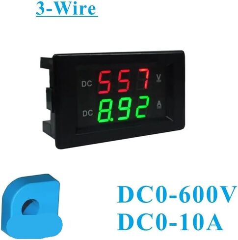 1PCS LED Digital Sensor Ampere Meter DC 0-600V 10A 0.39 Inch in Saudi Arabia