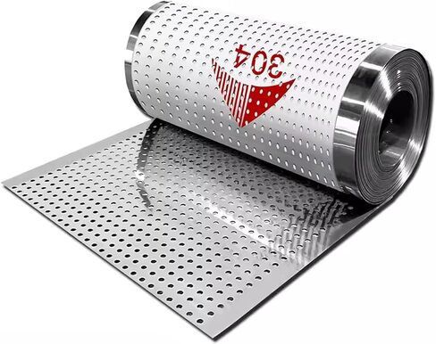 304 Stainless Steel Mesh Panel for Balcony Protection, 8mm Hole Perforated Sheet, Durable Metal Screen for DIY Projects, 27x400cm Metal Mesh Sheet in Saudi Arabia