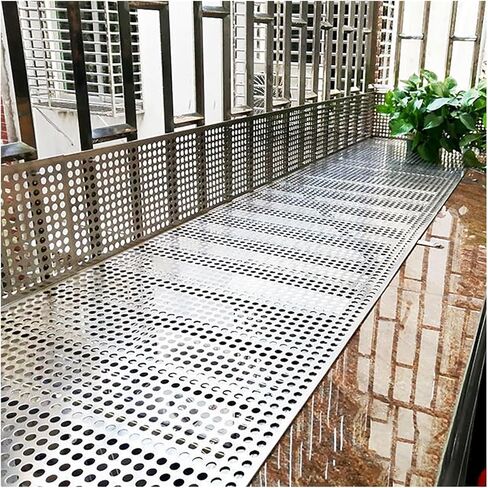 304 Stainless Steel Perforated Metal Sheets - Durable Mesh Screen for Balcony Railing & Patio - 50x800cm, Ideal for Ventilation & Aesthetic Design in Saudi Arabia