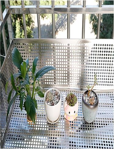Stainless Steel Perforated Sheet for Cats, Industrial Metal Plate, Leakproof Balcony Netting, Anti-Fall Mesh Pad (55x170cm) - Durable Cat Safety Solution in Saudi Arabia