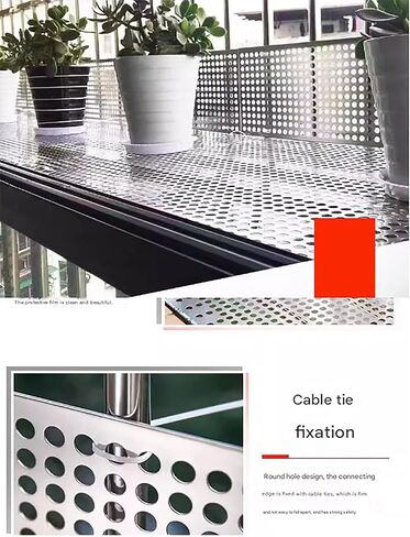 Stainless Steel Perforated Sheet for Cats, Industrial Metal Plate, Leakproof Balcony Netting, Anti-Fall Mesh Pad (55x170cm) - Durable Cat Safety Solution in Saudi Arabia