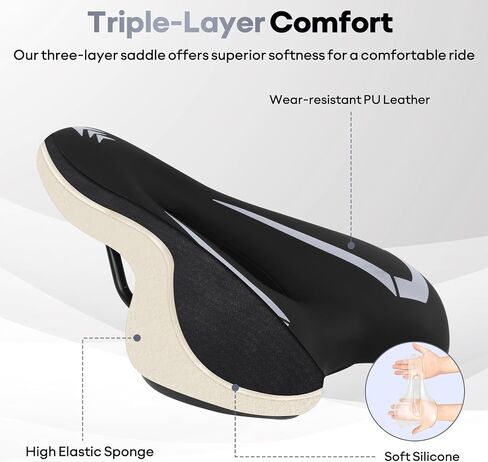 MSDADA ROAD BIKE SEAT SACED BIKE SADDLE - SOFT CUSHION PATDED PCYCLE PCYCLE PACKED FOR REFIER in Kuwait