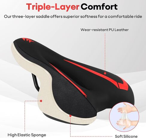 MSDADA ROAD BIKE SEAT SACED BIKE SADDLE - SOFT CUSHION PATDED PCYCLE PCYCLE PACKED FOR REFIER in Kuwait