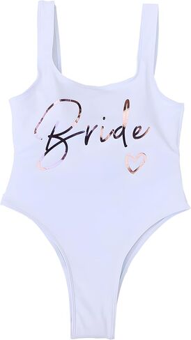 Bride One Piece Swimsuits Women Rose Golden Team Bride Swimwears Padded Bridesmaid Adjustable Tie Back Bridal Bathing Suit in Saudi Arabia