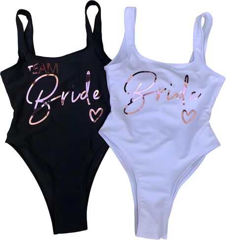 Bride One Piece Swimsuits Women Rose Golden Team Bride Swimwears Padded Bridesmaid Adjustable Tie Back Bridal Bathing Suit in Saudi Arabia