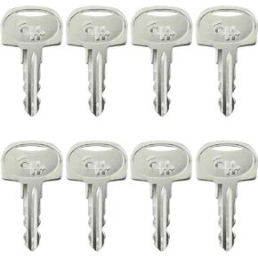 601 Ignition Keys 60266568 for Sany Mini Excavator Broderson Crane Ferris Mower Bluebird School Bus Polaris Snowmobile (Pack of 8)