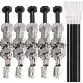 Door Jamb Switch Flange Light Hood Mount Pin for Car Truck Boat 20A 12VDC, Adjustable Momentary ​ON Off Mounting Pins Switch with Rubber Boot, I-Type, 5 PCS