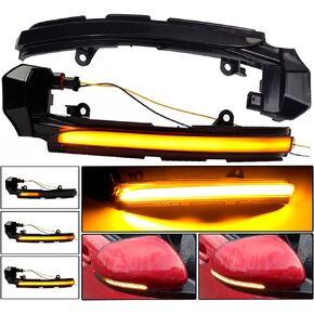 Hacreyatu LED Dynamic Turn Signal Blinker Sequential Side Mirror Indicator Light For Jaguar XE XF XJ F-TYPE XK XKR I-PACE X250 X260