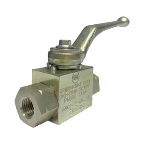 German Carbon Steel High Pressure Ball Valve, 1/2" NPT Female Threaded, up to 7000 PSI (500 Bar), BKH Type Hydraulic Flow Control Valve, 2 Port Shut-Off Valve