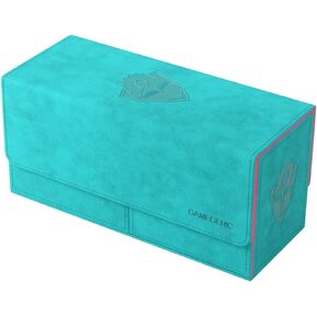 Gamegenic The Academic 133+ XL Premium Deck Box | Double-Sleeved Card Storage | Card Game Protector | Holds Up to 122 Cards Plus Game Accessories | Teal/Pink Color | Made