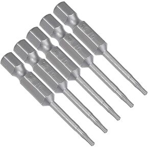 uxcell 5 Pcs T8 Magnetic Torx Screwdriver Bits, 1/4 Inch Hex Shank 2-inch Length S2 Security Tamper Proof Screw Driver Kit Tools