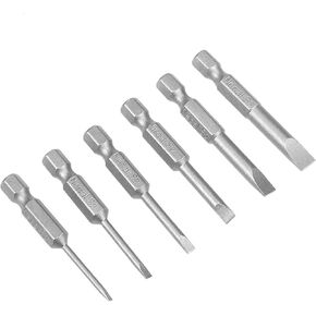 uxcell 6pcs 1/4 Inch Hex Shank SL2-SL6 Slotted Head Screw Driver Bit Set Slotted Screwdriver Kit Tools