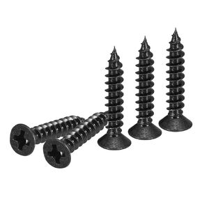 200Pcs M2x10mm Flat Head Wood Screws, Carbon Steel Phillips Self Tapping Screws - Good for Woodworking, Furniture - Silver