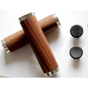 Black Walnut Solid woodBike Bike Handlebar Grips Retro Bicycle Handlebar Handmade Handlebar Antique Handlebar Bicycle Handle Grips Cycling Steering Wheel Bicycle Lock on Vintage Alloy Grip