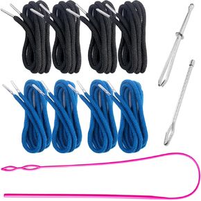 8 Pieces Drawstring Cords Replacement Drawstrings with Three Easy Threaders for Sweatpants Shorts Pants Jackets Coats (8 Pieces)