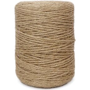 Leecogo 2mm Jute Twine 300 Feet 3Ply Twisted Heavy Duty Brown Twine String Ribbon for Arts Crafts DIY Project Gardening Packing Materials