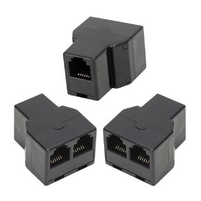 3Female Telephone Splitter Adapter Cable,Telephone Landline Cable Connector and Separator (RJ12 6P6C-3 Pack)