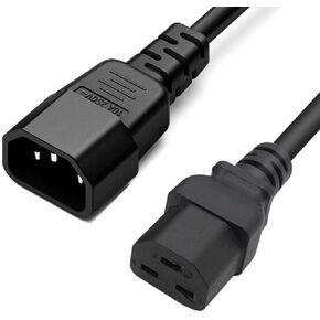 Toptekits Heavy-Duty Computer Power Extension Cord for Servers and Computers IEC-320-C19 to IEC-320-C14,C14 to C19 Extension Cable 110-250V,16A,14AWG,UL Listed(C14 to C19 1m/3.3ft)