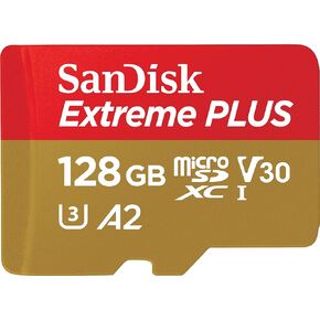 SanDisk Extreme PLUS128GB microSDXC UHS-I/U3 Card with Adapter (SDSQXBZ-128G-AT6MA)