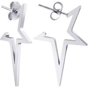 555Jewelry Nickel Free Edgy Open Shooting Star Stud Earrings for Girls & Women