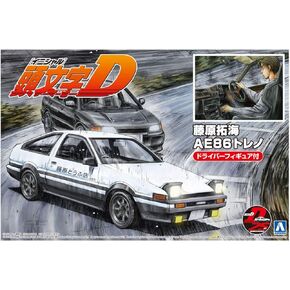 Aoshima Initial D: Fujiwara Takumi AE86 Trueno with Figure 1:24 Scale Model Kit