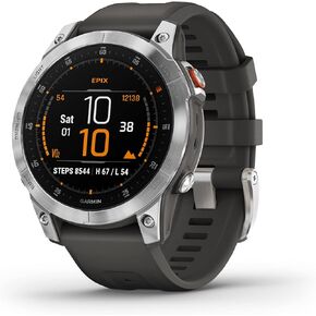 Garmin epix Gen 2، ساعة ذكية نشطة متميزة، ميزات الصحة والعافية، شاشة AMOLED تعمل باللمس، ساعة مغامرة بميزات متقدمة، تيتانيوم أبيض (متجدد) in Kuwait