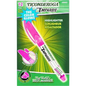TICONDEROGA Emphasis Fluorescent Highlighters Blue 12 Count (Pack of 1)