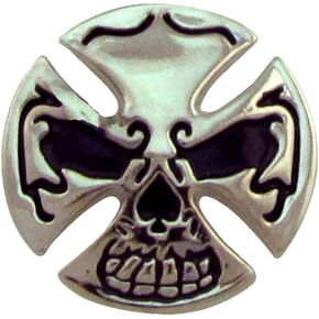 Treasure Gurus Biker Cross and Skull Concho Motorcycle Accessory