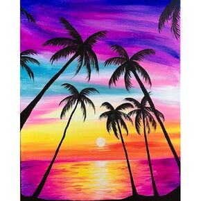 ACANDYL Paint by Number Coconut Tree DIY Oil Painting Paint by Number Kit for Kids Adults Students Beginner Canvas Painting by Numbers Acrylic Oil Painting Arts Craft Coconut Painting 16x20 Inch