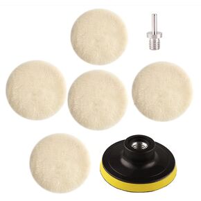 7 Pcs Polishing Pads Soft Wool Buffing Pad Polishing Wheel for Car Bonnets Waxing Buffer Discs Wheel Kit